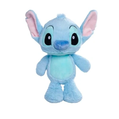 Image of Disney Stitch 25cm plush toy in flopsie style, cute soft pastel blue colour, suitable for kids and adults, treat, officially licensed by