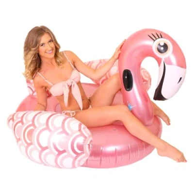 Image of I Love Fancy Dress Ltd Giant Flamingo Pool Float Pink Lounger Inflatable Swimming Floater 5 Ft X 5ft 3 / 150 90 Cm