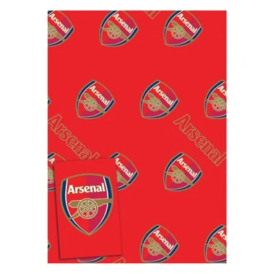 Image of Official Arsenal Gift Wrap, 2 Sheets Tags, Wrap for Presents, Officially Licensed