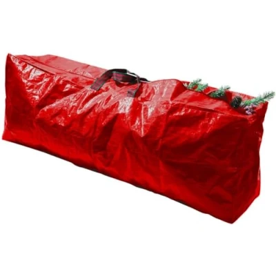 Image of Christmas Collapsible Sturdy Storage Box &amp; Bag For Xmas Baubles Ornaments Lights Tree More Decoration (Tree D30 X H43 L120cm)