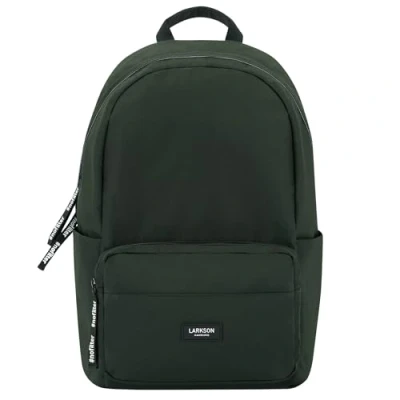 Image of LARKSON School Backpack Girls &amp; Boys Dark Green No 3 Rucksack for School, University Travel Laptop Compartment 16 inch Water Repellant