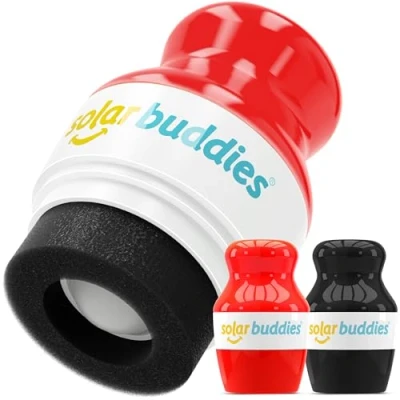 Image of Solar Buddies Sunscreen Applicator Full Red &amp; Black Duo BPA Free Refillable Roll on Sponge Sunscreen,Suncream Lotion for Kids,Adults Families Holds 3.4fl oz,Perfect Size Travel