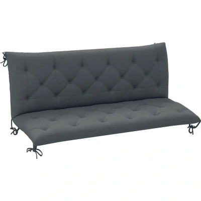 Image of Outsunny 3 Seater Bench Cushion Swing Chair Seat Pad for Indoor Outdoor Use Dark Grey