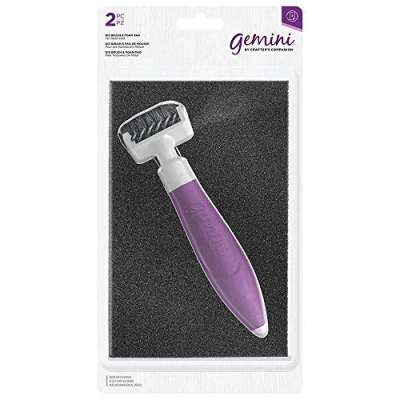 Image of Crafter&#039;s Companion CC DIETOOL Gemini Easy Grip Crafting Die Brush Tool &amp; Foam Pad, Paper, Multi, One Size
