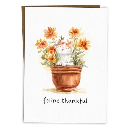 Image of BYANIKA Cute Thank You Card Gratitude Thanks So Much Appreciation Cards For Helping Me Your Help Support Cat Pun