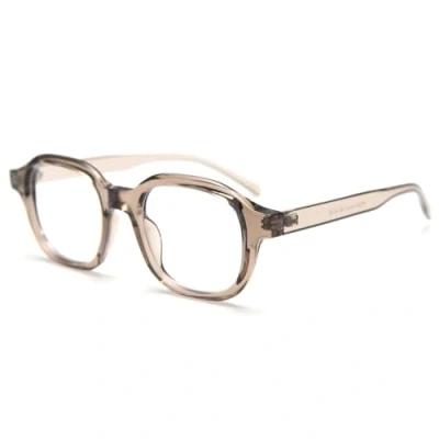 Image of kachawoo Retro Glasses Men Women TR90 Frame Square Clear Lens Thick Glasses, Khaki With Clear, Large