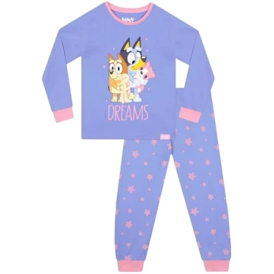 Image of Bluey Pyjamas Bingo Girls PJs Cotton Long Sleeve Purple 3 4 Years