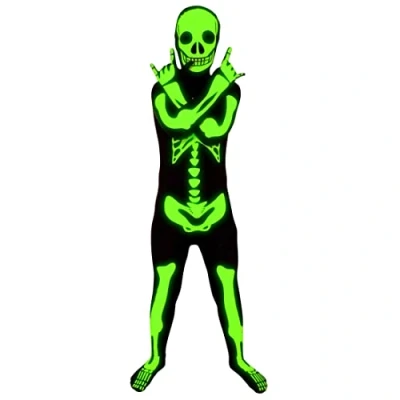 Image of Morphsuits Skeleton Costume Kids Halloween Glow In The Dark Costumes Medium