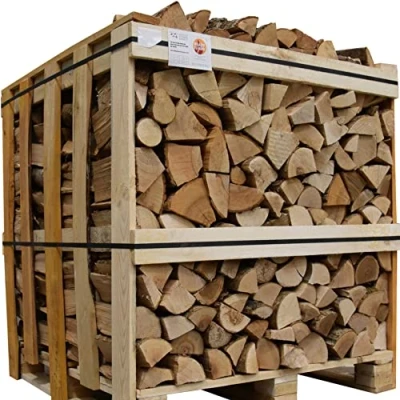 Image of Kiln Dried Ash Firewood Crate 2m3 Dry Hardwood Fire Logs Wood Heat Perfect for Log Burner, Pit, Fireplace, Pizza Oven &amp; Chiminea Ready To Burn Certified