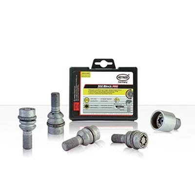 Image of Heyner Germany Locking Wheel Nut Set Fits: Audi Q5 Stil Block PRO M14x1.5 Thatcham Quality Bolts 699/5