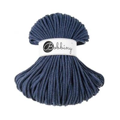 Image of Bobbiny Premium 5mm Braided Macrame Cord 100% Recycled Cotton (Jeans) 50m