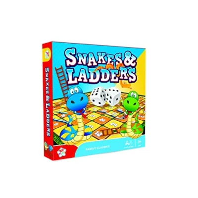 Image of Kids Play Snakes &amp; Ladders Family Classics Board Game 2 6 Players Age 3+