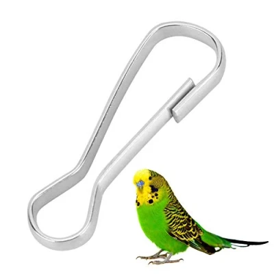 Image of Pssopp 100PCS Bird Hooks Metal Durable Thicken C Clips Chain Links Snaps Hook Set Cage Supplies