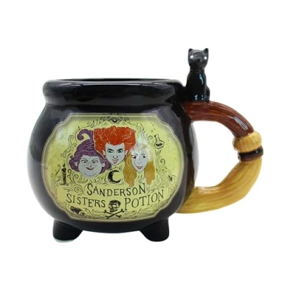 Image of Silver Buffalo Hocus Pocus Sisters Potion Label Boxed Ceramic 3D Sculpted Mug, 20 Ounces