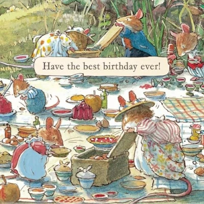 Image of Brambly Hedge Picnic Time Birthday Greeting Card with Envelope