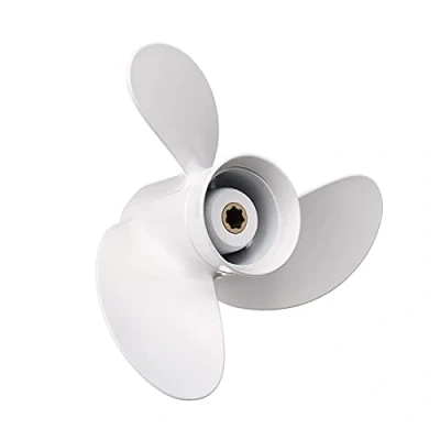 Image of HUVNEXA Aluminum Alloy 8 1/2 X Boat Outboard Propeller, for Yamaha, 6 8HP 6G1 45941 00 EL 3 Blade 7 Spline Tooth Marine Propellers motor propeller