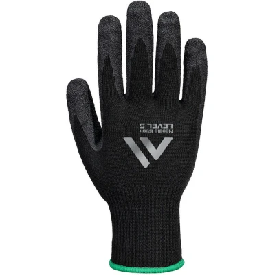 Image of Portwest Needle Resistant F10 Latex Crinkle Glove Black Medium