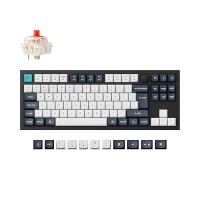 Image of Keychron Q3 Max Wireless Custom Mechanical Keyboard, Full Aluminum Programmable Knob 2.4 GHz Bluetooth TKL Layout RGB with Hot swappable Gateron Jupiter Red Switch for Mac Windows Linux UK