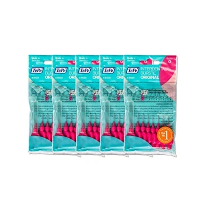 Image of 5x TePe Interdental Brushes Pink Original Pack of 8 ISO0 0.4 mm