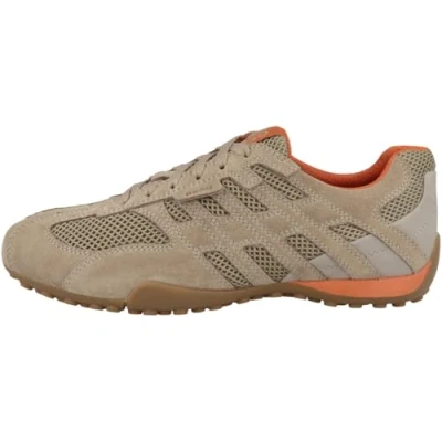 Image of Geox Snake Original Trainers, Men&#039;s, Size: 10, Sand Leather and textile