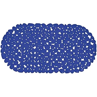 Image of MSV Bathtub mat Pebbles 39x99cm in dark blue, Fabric, 39 x 99cm