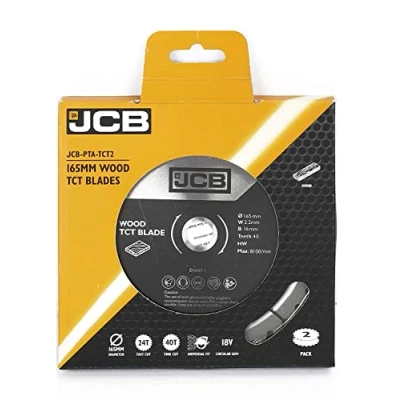 Image of JCB 2 Piece 165mm / 6.5&quot; TCT Circular Saw blade Set, 8,100rpm 1x 24T blade1x 40T