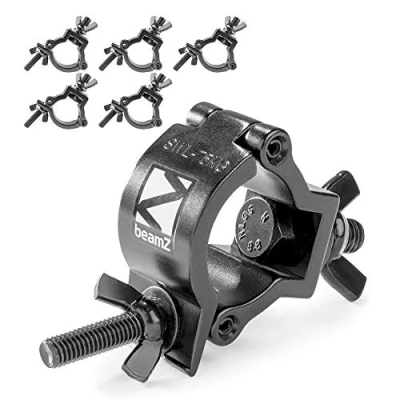 Image of beamz 6 x Half Coupler O Clamp Truss Goalpost DJ Stage Lighting 32 35mm 75kg Black
