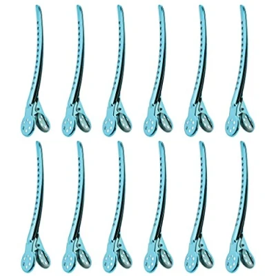 Image of Sharplace 12/Pack Hair Clips For Styling And Sectioning, Non Slip Clips, Thick Thin Salon Blue