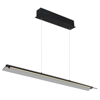 Image of Muriella Bar Pendant Ceiling Light Matt Black Smoke Glass Shade LED 3000K