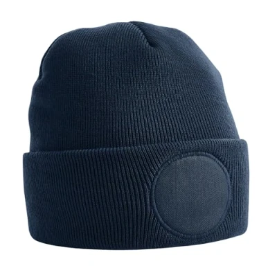 Image of Beechfield Circular Patch Beanie French Navy