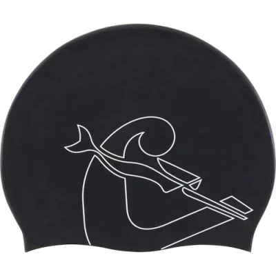 Image of Cressi Eddie Swim Cap Unisex Swimming Cap, Black/White, One Size