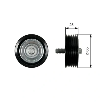 Image of 2782020219, A2782020219 Idler Pulley GATES T36433 PowerGrip with grooves MERCEDES BENZ: E Class Saloon, S T modell