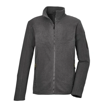 Image of Killtec Men&#039;s Kow 90 Mn Kntflc Jckt Microfleece Fleece Jacket with Stand up Collar, Mid Grey, L