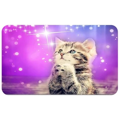 Image of Silent Monsters Mouse Mat Small 24 x 20 cm / 10 8 inches, Pad Design: Cat, Lasercut Edges, Mousemat for Office and Gaming, Mousepad Non Slip Rubber Base, Desk