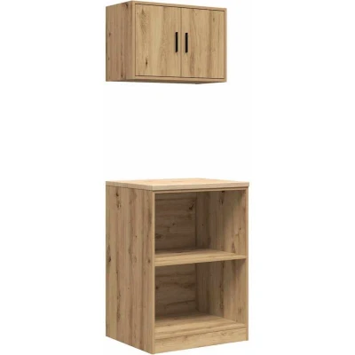 Image of Garage Cabinets 2 pcs Artisan Oak Engineered Wood Vidaxl