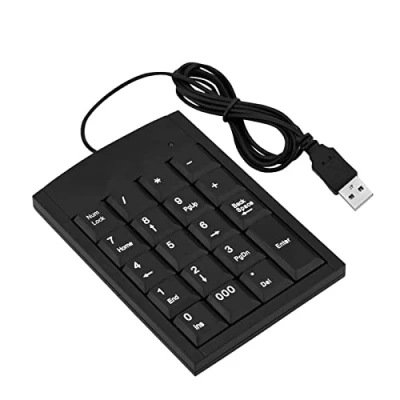 Image of Yunir Wired Numeric Keypad, 19 Keys Corded USB Portable External Mini Ultra thin Office Number Keyboard Numpad, for Desktop Computer Laptop