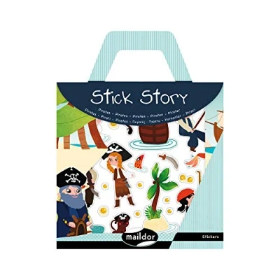 Image of Maildor Ref 566403O Stick&#039; Story Sticker Pack Pirate Designs Contains 2 Background Boards &amp; 4 Sheets of Stickers Removable Tell A