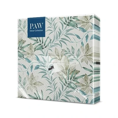 Image of PAW Napkins 3 Ply (33 x 33 cm) I 20 Pieces Perfect for Birthdays, Parties, Weddings, Communion and Celebrations Paper Colorful Nature, Leaves Color: Natural Flow