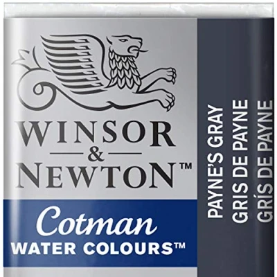 Image of Winsor &amp; Newton 0301696 Cotman Watercolour Paint Payne&#039;s Grey, 1.9x1.6x1.1 cm