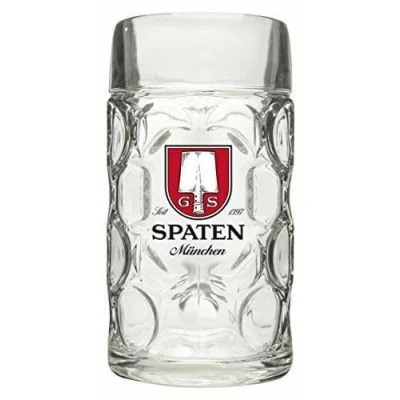 Image of Roxley Spaten Litre Stein Lager Beer Glass Also Comes with Branded Mat