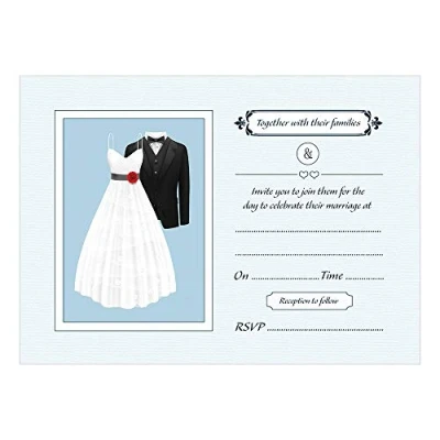Image of Wedding Day Invitations White Envelopes Pack of 15