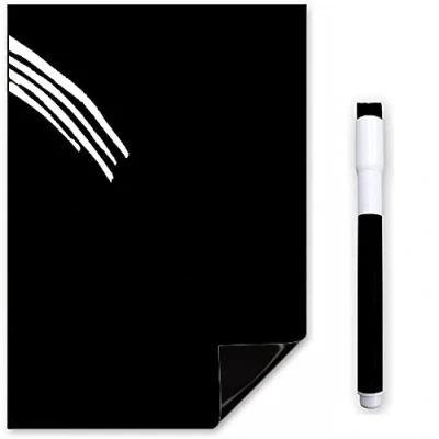 Image of TMS Magnetic Whiteboard for Fridge Kitchen White Board with Dry Wipe Pen Memos, Notes or Reminders use as Notice Board, Weekly Meal Planner to Do List (Black, A5 (21 x 15cm))