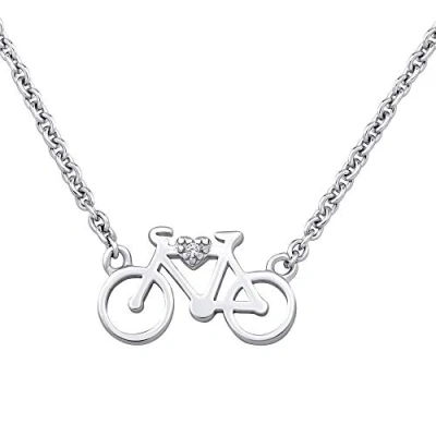 Image of SILVEGO MWN10983A Women 925 Sterling Silver Necklace Bicycle