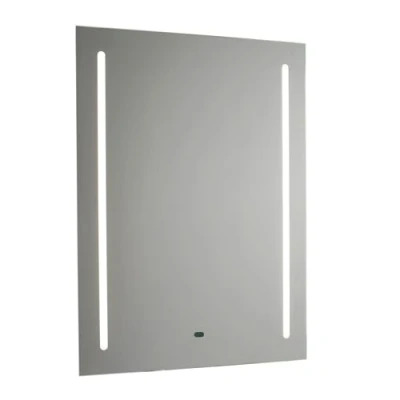 Image of 1 Light Illuminated Bathroom Shaver Mirror Matt Silver Effect Paint IP44
