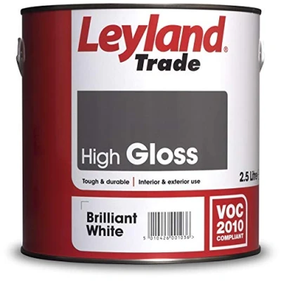 Image of Leyland Trade High Gloss Paint Brilliant White 2.5L
