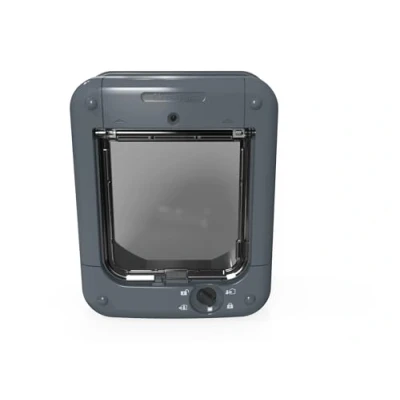 Image of Cat Mate Microchip Activated Flap (360) for Cats and Small Dogs, Accommodates up to 30 Pets, Single/Multiple glazing, UPVC, Walls Wood, Grey