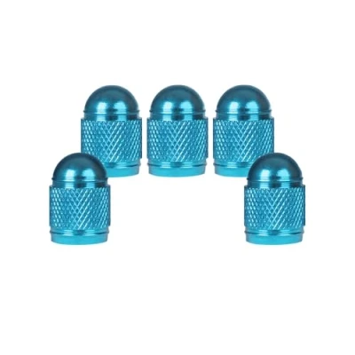 Image of SENZEAL 5Pcs Tyre Valve Caps Bullet Style Universal Car Dust Cap Aluminum Tire Stem for Bikes Cars Motorcycles Trucks SUVs Sky Blue