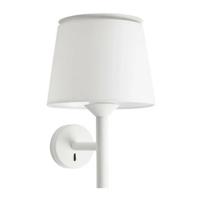 Image of Savoy Wall Light with Shade White, E27