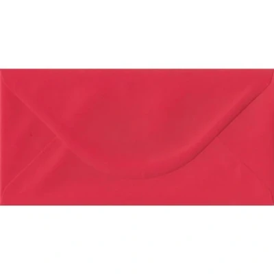 Image of Poppy Red DL 110mm x 220mm Gummed Colour Business Envelopes 100gsm (Pack of 50)