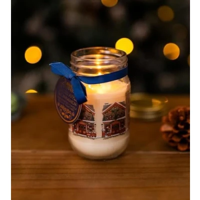Image of Marco Paul Christmas Toyshop Scented candles Jars Spiced Apple Scent Festive Fragrance Home Decor Gift Xmas Decoration Light Display Centrepiece long burning
